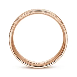 Hot Gabriel & Co. Jacob - 14K Rose Gold 6mm - Men's Wedding Band in Brushed Finish