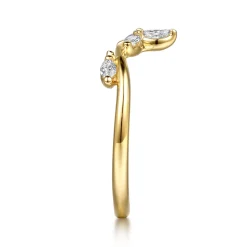 Outlet Gabriel & Co. Jaeley - 14K Yellow Gold Prong Set Marquise Diamond Anniversary Band - 0.22 ct