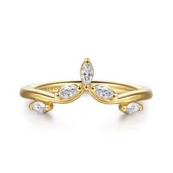 Outlet Gabriel & Co. Jaeley - 14K Yellow Gold Prong Set Marquise Diamond Anniversary Band - 0.22 ct