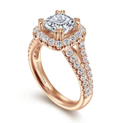 Outlet Gabriel & Co. James - 14K Rose Gold Cushion Halo Diamond Engagement Ring