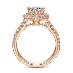 Outlet Gabriel & Co. James - 14K Rose Gold Pear Shape Halo Diamond Engagement Ring