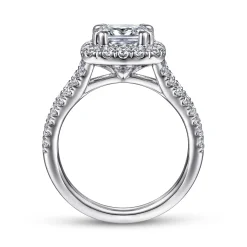 Online Gabriel & Co. James - 14K White Gold Cushion Halo Diamond Engagement Ring