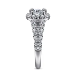 Online Gabriel & Co. James - 14K White Gold Cushion Halo Diamond Engagement Ring