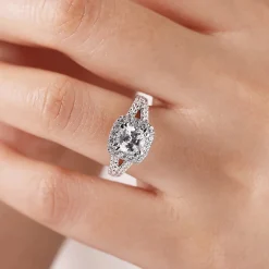 Online Gabriel & Co. James - 14K White Gold Cushion Halo Diamond Engagement Ring