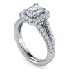 Sale Gabriel & Co. James - 14K White Gold Halo Emerald Cut Diamond Engagement Ring