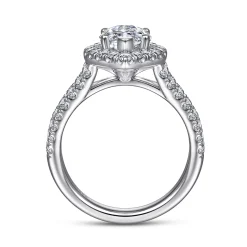 Hot Gabriel & Co. James - 14K White Gold Marquise Shape Halo Diamond Engagement Ring