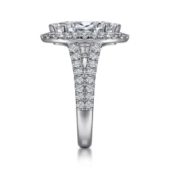 Hot Gabriel & Co. James - 14K White Gold Marquise Shape Halo Diamond Engagement Ring
