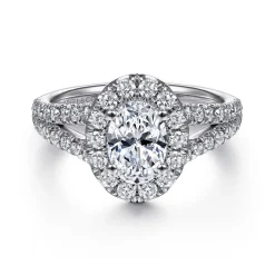 Online Gabriel & Co. James - 14K White Gold Oval Halo Diamond Engagement Ring
