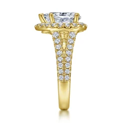 Online Gabriel & Co. James - 14K Yellow Gold Pear Shape Halo Diamond Engagement Ring