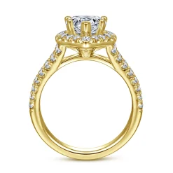 Online Gabriel & Co. James - 14K Yellow Gold Pear Shape Halo Diamond Engagement Ring