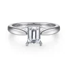 Hot Gabriel & Co. Jamie - 14K White Gold Emerald Cut Diamond Engagement Ring