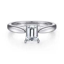 Hot Gabriel & Co. Jamie - 14K White Gold Emerald Cut Diamond Engagement Ring