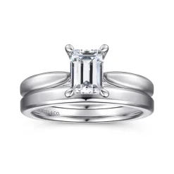 Hot Gabriel & Co. Jamie - 14K White Gold Emerald Cut Diamond Engagement Ring
