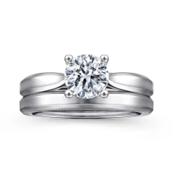 Hot Gabriel & Co. Jamie - 14K White Gold Round Diamond Engagement Ring
