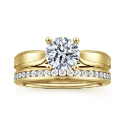 Discount Gabriel & Co. Jamie - 14K Yellow Gold Round Diamond Engagement Ring