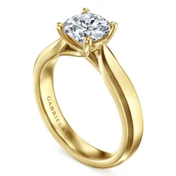 Discount Gabriel & Co. Jamie - 14K Yellow Gold Round Diamond Engagement Ring
