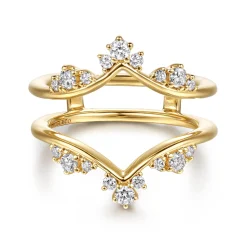 Best Gabriel & Co. Janidi - 14K Yellow Gold Prong set Diamond Ring Enhancer - 0.35 ct