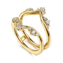 Best Gabriel & Co. Janidi - 14K Yellow Gold Prong set Diamond Ring Enhancer - 0.35 ct