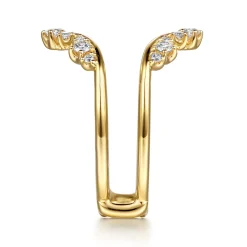 Best Gabriel & Co. Janidi - 14K Yellow Gold Prong set Diamond Ring Enhancer - 0.35 ct