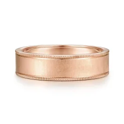 Outlet Gabriel & Co. Jason - 14K Rose Gold 6mm - Men's Wedding Band in Sandblast Finish