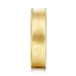 New Gabriel & Co. Jason - 14K Yellow Gold 6mm - Men's Wedding Band in Sandblast Finish