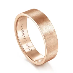 Online Gabriel & Co. Jaxson - 14K Rose Gold 6mm - Brushed Finish Men's Wedding Band