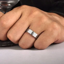 Hot Gabriel & Co. Jaxson - 14K White Gold 6mm - Brushed Finish Men's Wedding Band