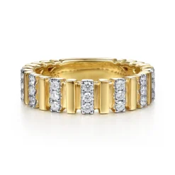 New Gabriel & Co. Jay - 14K Yellow Gold U setting Diamond Anniversary Band - 0.3 ct
