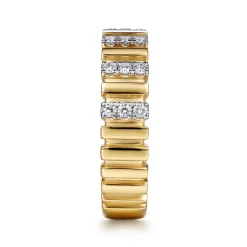 New Gabriel & Co. Jay - 14K Yellow Gold U setting Diamond Anniversary Band - 0.3 ct