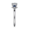 Gabriel & Co. Jeanne - 14K White Gold Round Three Stone Sapphire and Diamond Engagement Ring