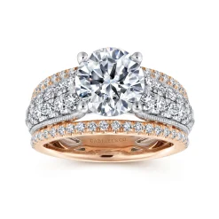 Outlet Gabriel & Co. Jessa - 14K White-Rose Gold Round Diamond Engagement Ring