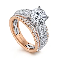 Outlet Gabriel & Co. Jessa - 14K White-Rose Gold Round Diamond Engagement Ring