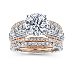 Outlet Gabriel & Co. Jessa - 14K White-Rose Gold Round Diamond Engagement Ring