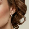 New Gabriel & Co. J Hoop Earrings 14K White and Yellow Gold Diamond 0.35ct