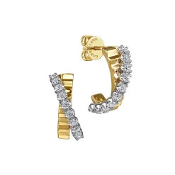 New Gabriel & Co. J Hoop Earrings 14K White and Yellow Gold Diamond 0.35ct