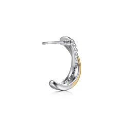 Hot Gabriel & Co. J Hoop Earrings 14K Yellow Gold and 925 Sterling Silver Bujukan