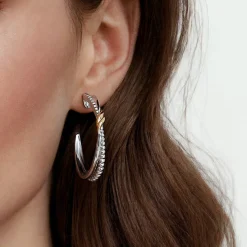 New Gabriel & Co. J Hoop Earrings 14K Yellow Gold and 925 Sterling Silver Bujukan