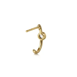 Outlet Gabriel & Co. J Hoop Earrings 14K Yellow Gold White Sapphire