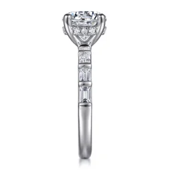 Hot Gabriel & Co. Joanie - 14K White Gold Round Diamond Engagement Ring