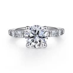 Hot Gabriel & Co. Joanie - 14K White Gold Round Diamond Engagement Ring