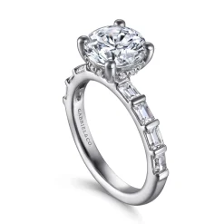 Hot Gabriel & Co. Joanie - 14K White Gold Round Diamond Engagement Ring