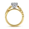 New Gabriel & Co. Joie - 14K White-Yellow Gold Twisted Diamond Engagement Ring