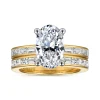 Hot Gabriel & Co. Jonah - 14K White-Yellow Gold Channel Set Baguette Oval Diamond Engagement Ring