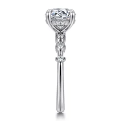 Discount Gabriel & Co. Joplin - 14K White Gold Round Diamond Engagement Ring