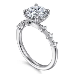 Discount Gabriel & Co. Joplin - 14K White Gold Round Diamond Engagement Ring