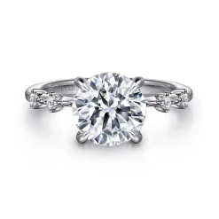 Discount Gabriel & Co. Joplin - 14K White Gold Round Diamond Engagement Ring