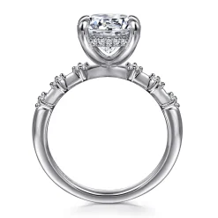 Discount Gabriel & Co. Joplin - 14K White Gold Round Diamond Engagement Ring