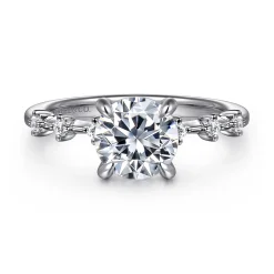 Hot Gabriel & Co. Joplin - 14K White Gold Round Diamond Engagement Ring