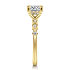 New Gabriel & Co. Joplin - 14K Yellow Gold Cushion Cut Diamond Engagement Ring