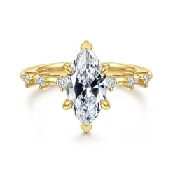 Clearance Gabriel & Co. Joplin - 14K Yellow Gold Marquise Shape Diamond Engagement Ring